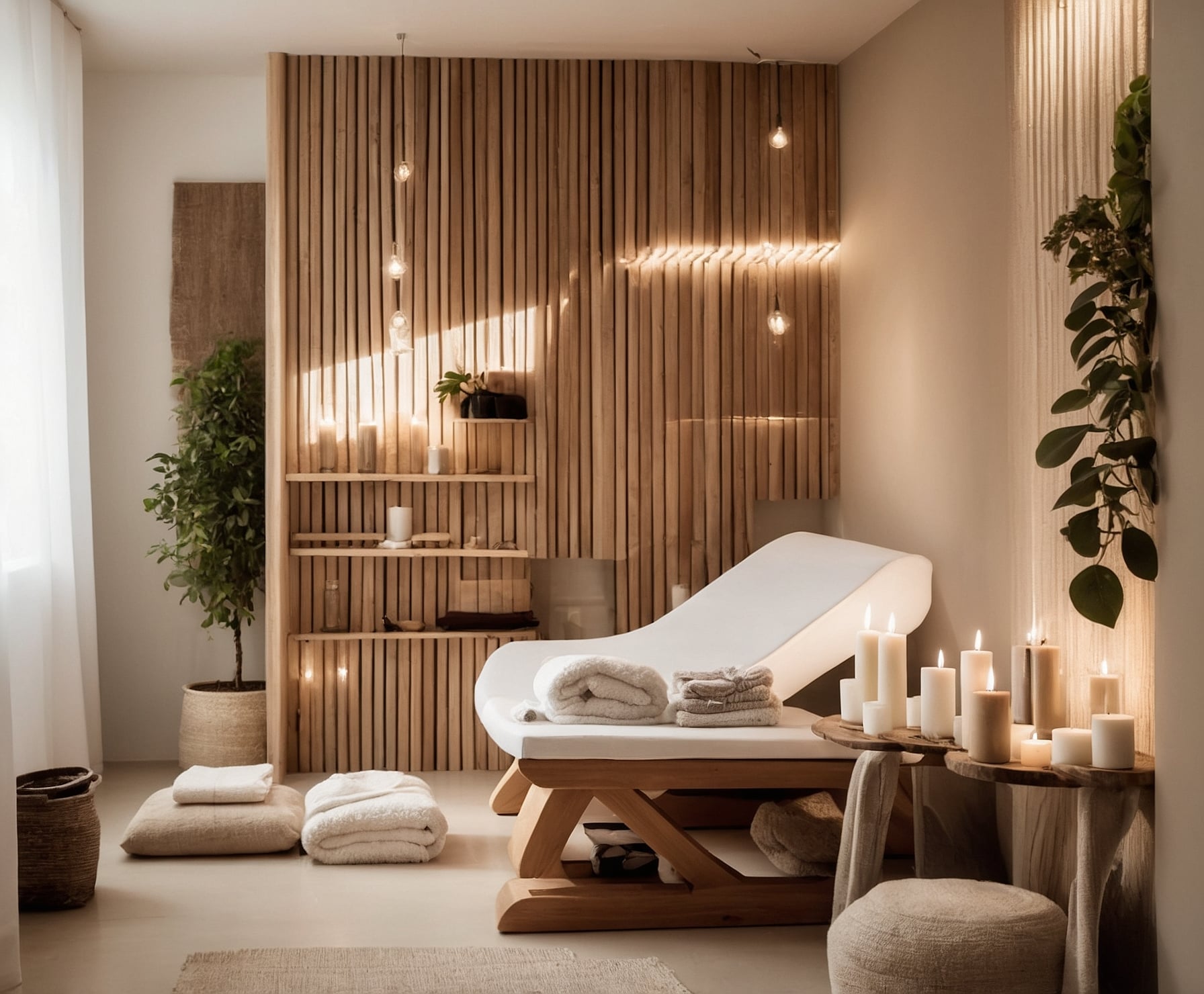 Transformación facial en un entorno zen y relajante.