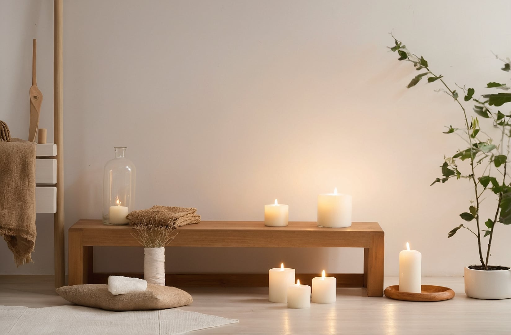 Belleza facial en atmósfera relajante